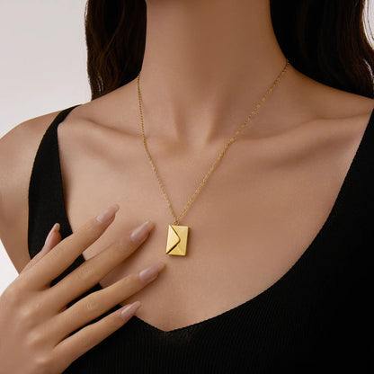 Envelope Engraved Necklace